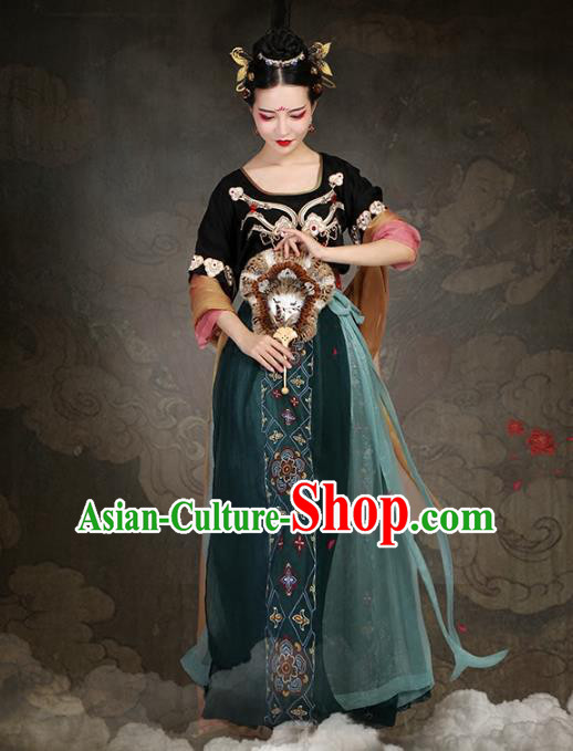 Traditional Chinese Ancient Fairy Dance Costume Tang Dynasty Princess Embroidered Clothing for Women