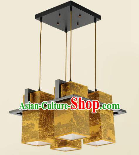 Traditional Chinese Handmade Printing Sheepskin Lantern Classical Palace Lantern China Ceiling Palace Lamp