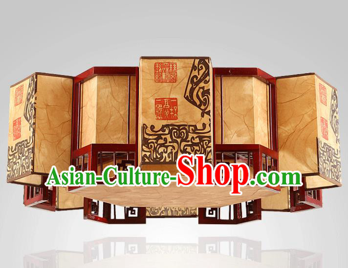 Traditional Chinese Handmade Wood Lantern Classical Palace Lantern China Ceiling Palace Lamp