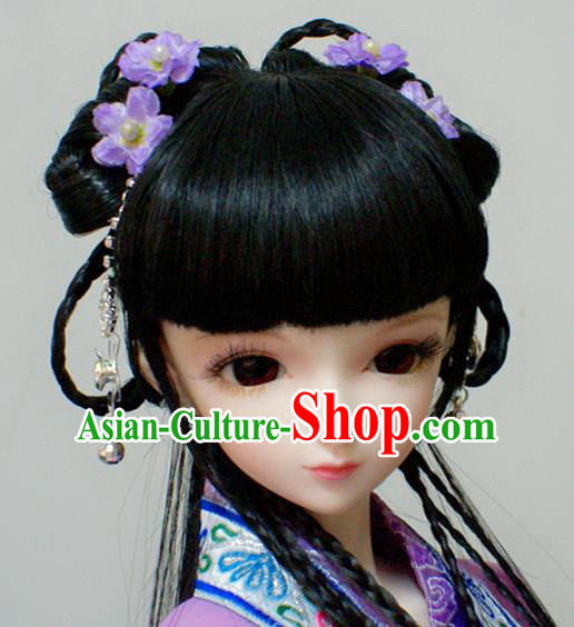 Traditional Handmade Chinese Ancient Young Lady Princess Hair Accessories Hairpins and Wig for Women
