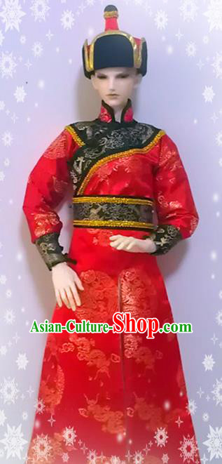 Traditional Chinese Mongol Nationality Dance Costume, Mongols Ethnic Mongolian Minority Clothing for Men