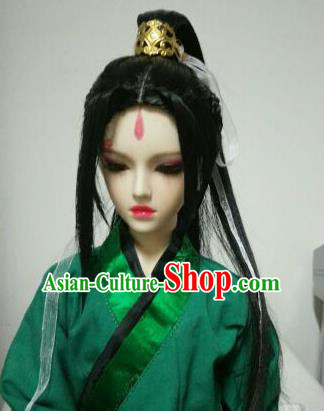 Traditional Handmade Chinese Ancient Royal Highness Wig Sheath Swordsman Wiggery for Men