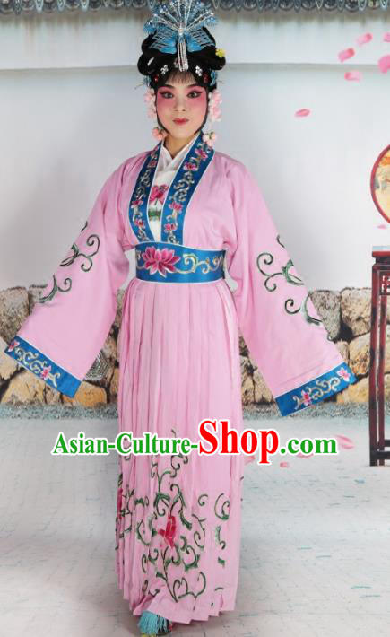 Chinese Beijing Opera Nobility Lady Embroidered Pink Costume, China Peking Opera Actress Embroidery Clothing
