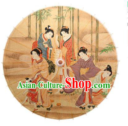 Asian China Dance Umbrella Handmade Classical Printing Oil-paper Umbrellas Stage Performance Umbrella