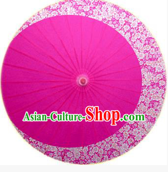 Asian China Dance Umbrella Stage Performance Umbrella Handmade Printing Flower Rosy Oil-paper Umbrellas