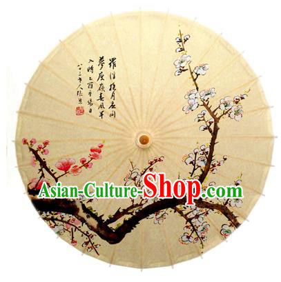 China Traditional Dance Handmade Umbrella Painting Plum Blossom Oil-paper Umbrella Stage Performance Props Umbrellas