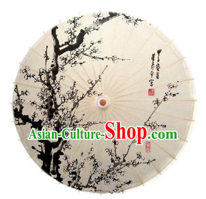 China Traditional Dance Handmade Umbrella Ink Painting Plum Blossom Oil-paper Umbrella Stage Performance Props Umbrellas