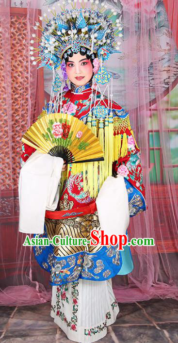 Chinese Beijing Opera Diva Imperial Empress Embroidered Costume, China Peking Opera Actress Embroidery Clothing