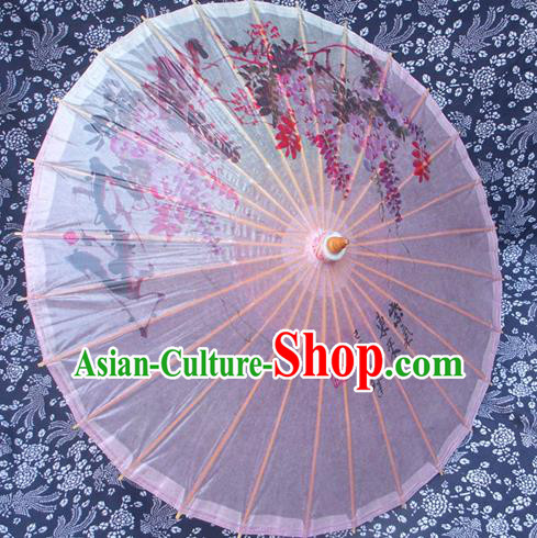 China Traditional Dance Handmade Umbrella Painting Wisteria Oil-paper Umbrella Stage Performance Props Umbrellas