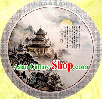 China Traditional Dance Handmade Umbrella Painting Buddhist Pagoda Oil-paper Umbrella Stage Performance Props Umbrellas