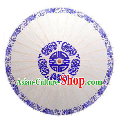 China Traditional Dance Handmade Umbrella Printing Lotus Oil-paper Umbrella Stage Performance Props Umbrellas