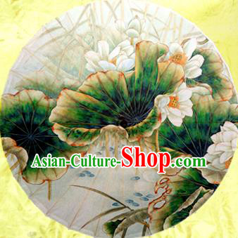 Handmade China Traditional Dance Printing Lotus Umbrella Oil-paper Umbrella Stage Performance Props Umbrellas