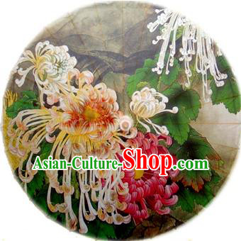 Handmade China Traditional Dance Painting Chrysanthemum Umbrella Oil-paper Umbrella Stage Performance Props Umbrellas