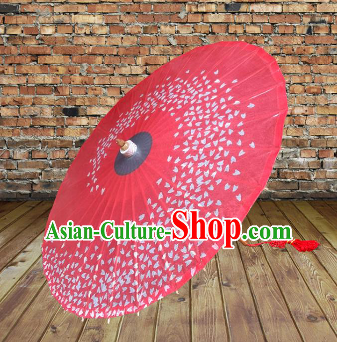 Handmade China Traditional Dance Umbrella Classical Printing Wedding Red Oil-paper Umbrella Stage Performance Props Umbrellas