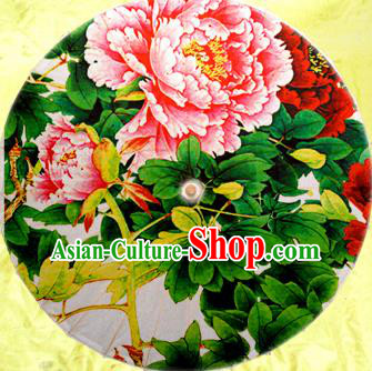 Handmade China Traditional Dance Umbrella Classical Painting Peony Flowers Oil-paper Umbrella Stage Performance Props Umbrellas