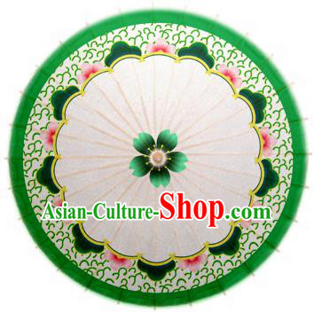 Handmade China Traditional Dance Wedding Umbrella Green Oil-paper Umbrella Stage Performance Props Umbrellas