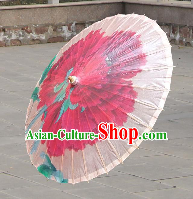 Handmade China Traditional Folk Dance Umbrella Painting Peony Pink Oil-paper Umbrella Stage Performance Props Umbrellas