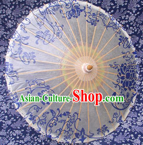 Handmade China Traditional Folk Dance Umbrella Printing Lotus Oil-paper Umbrella Stage Performance Props Umbrellas