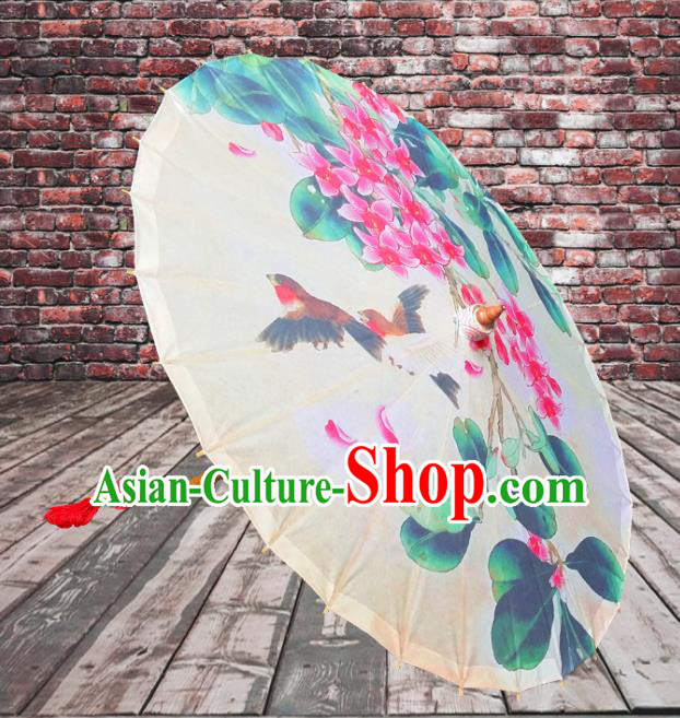 China Traditional Folk Dance Umbrella Hand Painting Flowers Oil-paper Umbrella Stage Performance Props Umbrellas