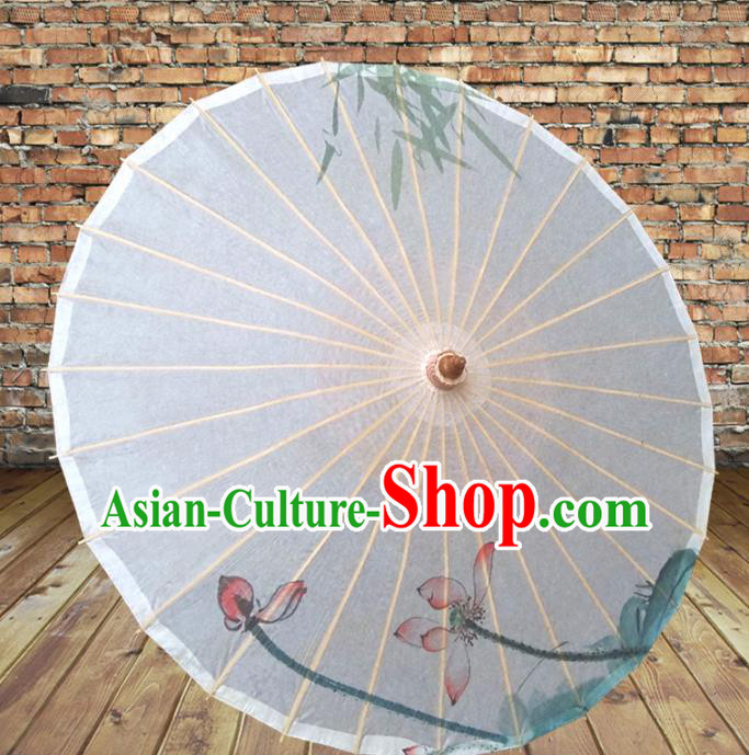 Handmade China Traditional Folk Dance Umbrella Printing Lotus Oil-paper Umbrella Stage Performance Props Umbrellas
