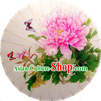 China Traditional Folk Dance Umbrella Hand Painting Peony Oil-paper Umbrella Stage Performance Props Umbrellas