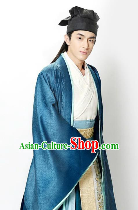 Traditional Chinese Ancient Three Kingdoms Dynasty General Zhao Zilong Embroidered Costume for Men