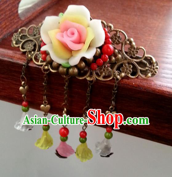 Traditional Handmade Chinese Ancient Classical Hair Accessories Tassel Step Shake Palace Princess Hairpins for Women