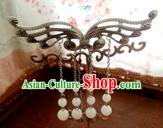 Traditional Handmade Chinese Ancient Classical Hair Accessories Hairpins Tassel Step Shake for Women