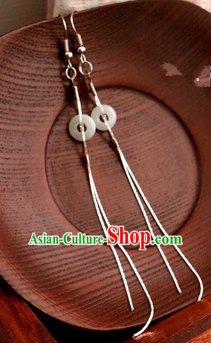 Traditional Handmade Chinese Ancient Princess Accessories Classical Long Tassel Earrings for Women