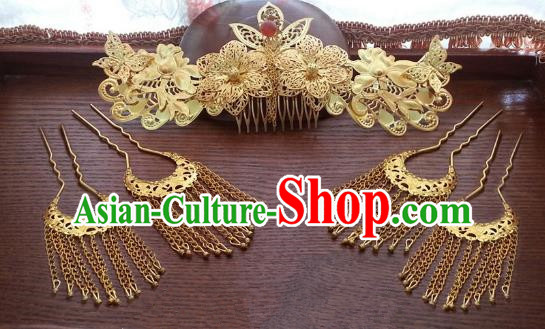 Traditional Handmade Chinese Ancient Classical Wedding Hair Accessories Hairpins Phoenix Coronet for Women