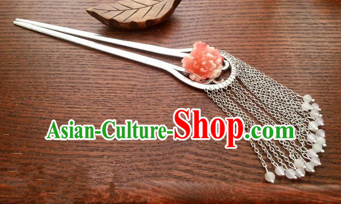 Traditional Handmade Chinese Ancient Classical Hair Accessories Hairpins Tassel Step Shake for Women