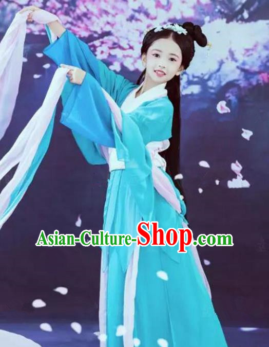 Asian Chinese Ancient Fairy Costume Tang Dynasty Palace Princess Clothing for Kids