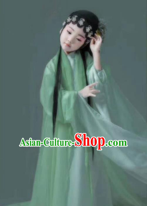 Asian Chinese Ancient Beijing Opera Princess Costume and Handmade Headpiece Complete Set for Kids