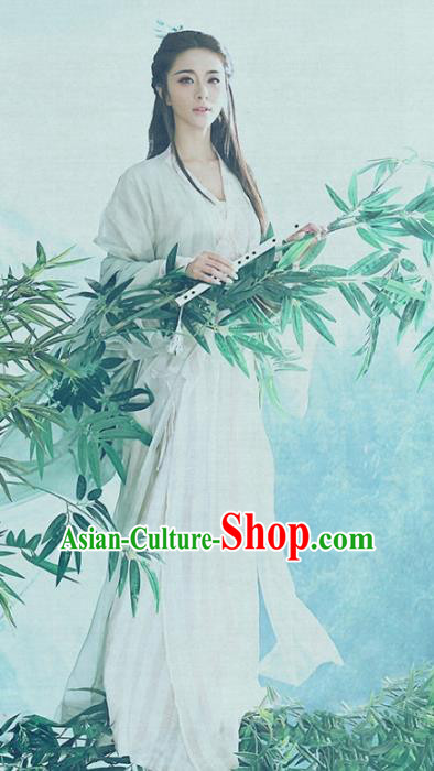 Chinese Ancient Young Lady Embroidered Costume, China Tang Dynasty Fairy Clothing for Women