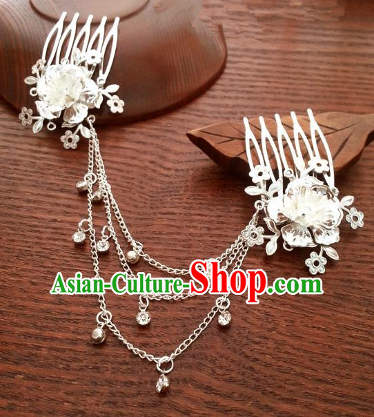 Traditional Handmade Chinese Ancient Classical Hair Accessories Hairpins Lotus Hair Comb for Women