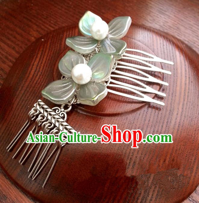 Traditional Chinese Handmade Classical Hair Accessories Flowers Hair Comb Ancient Hanfu Hairpins for Women