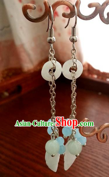 Traditional Chinese Handmade Shell Eardrop Ancient Palace Queen Hanfu Classical Earrings for Women