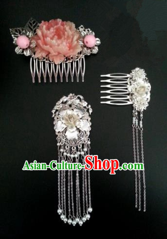 Traditional Chinese Handmade Classical Hair Accessories Tassel Hair Comb Ancient Hanfu Hairpins for Women