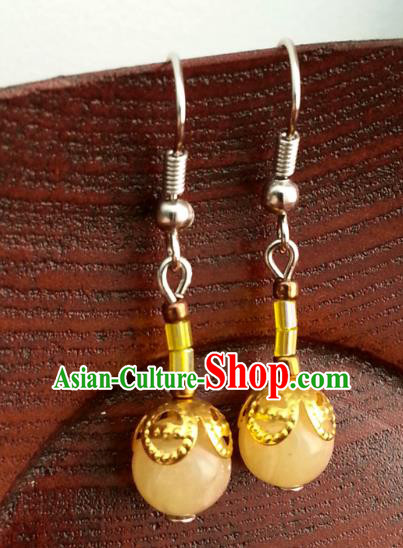 Traditional Chinese Handmade Classical Hanfu Eardrop Ancient Palace Queen Earrings for Women