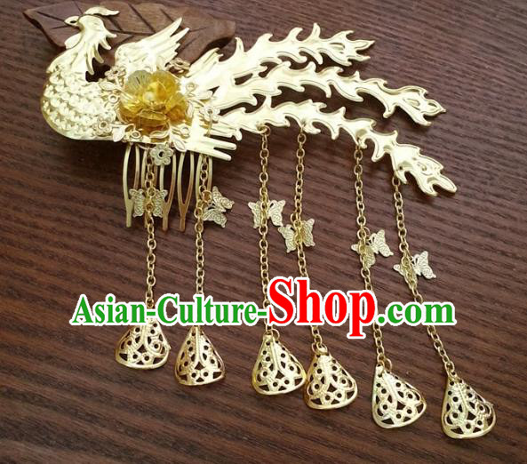 Traditional Handmade Chinese Classical Hair Accessories Ancient Bride Phoenix Hairpins for Women