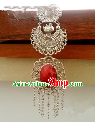 Traditional Handmade Chinese Classical Accessories Brooch Ancient Princess Jade Pendant for Women