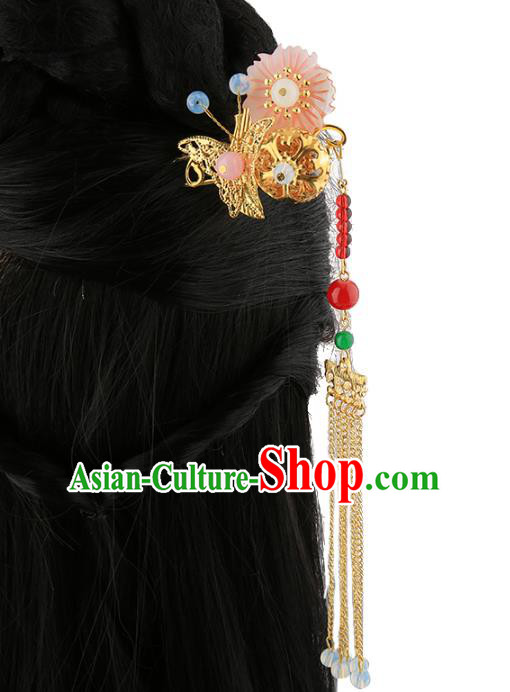 Asian Chinese Handmade Palace Lady Classical Hair Accessories Tassel Hairpins for Women