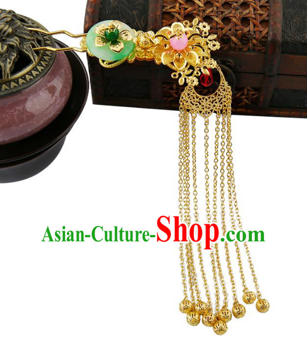 Asian Chinese Handmade Palace Lady Classical Hair Accessories Hanfu Tassel Hairpins Headwear for Women