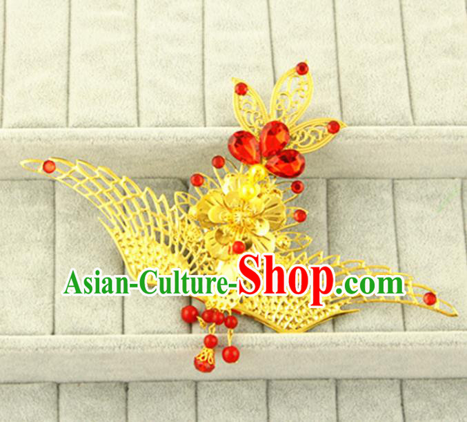 Asian Chinese Handmade Classical Hair Accessories Princess Hairpins Phoenix Coronet for Women