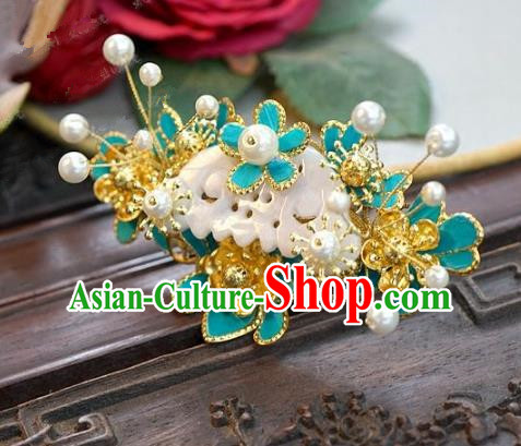 Chinese Handmade Classical Blue Hairpins Hair Accessories Ancient Hair Clip for Women