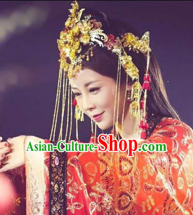 Chinese Ancient Handmade Classical Wedding Hair Accessories Phoenix Coronet Hairpins Bride Headdress for Women