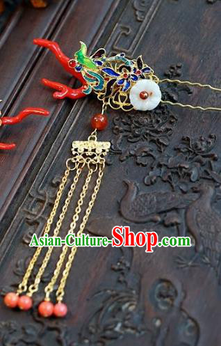 Chinese Handmade Classical Hair Accessories Ancient Cloisonne Hairpins Bride Hair Clip for Women