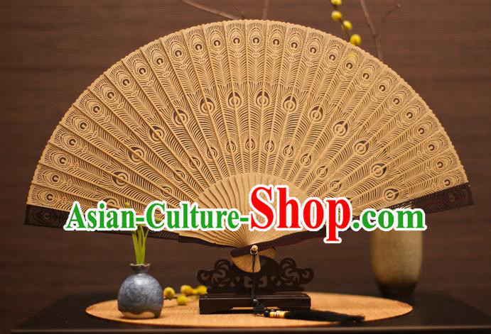 Traditional Chinese Crafts Sandalwood Folding Fan Sandal Fans for Women