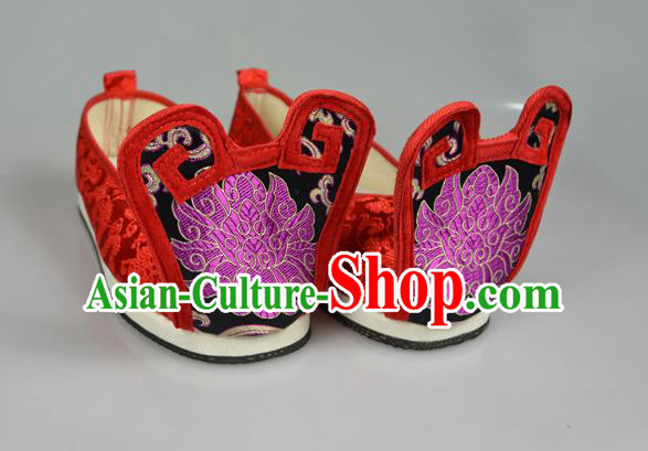 Asian Chinese Wedding Shoes Embroidered Shoes, Traditional China Princess Shoes Bride Hanfu Shoes