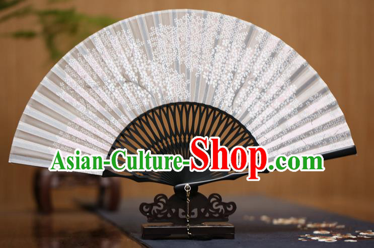 Traditional Chinese Crafts Printing Oriental Cherry Folding Fan Paper Fans for Men